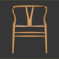 Wooden Frame Leisure Chair With Curved Back And Woven Seat Modern Design