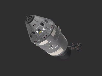 Space Exploration Capsule With Solar Panel Structure And Technical Details In Cosmic Mission 3d model