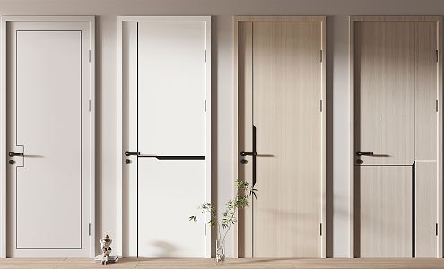 Modern swing door single door 3d model