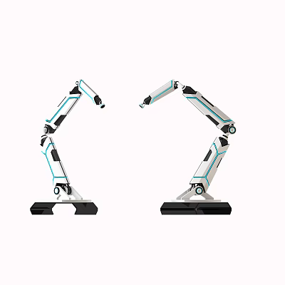 Dual Intelligent Robotic Arms Showcasing Articulated Mechanical Design And Smooth Movement 3d model
