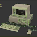 Classic Vintage Computer Setup Featuring Monitor Tower Keyboard And Mouse