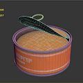 Open Sealevel Tuna Can With Orange Fish Meat And Opened Lid
