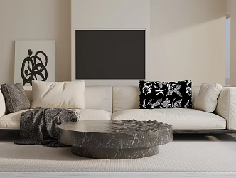 Modern three-seat sofa 3d model