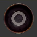 Green Exterior Purple Interior Ceramic Bowl With Striped Texture For Daily Home Use