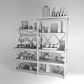 Wooden Storage Shelf Unit With Blue Frame Hello Decor Vases And Photo Frames
