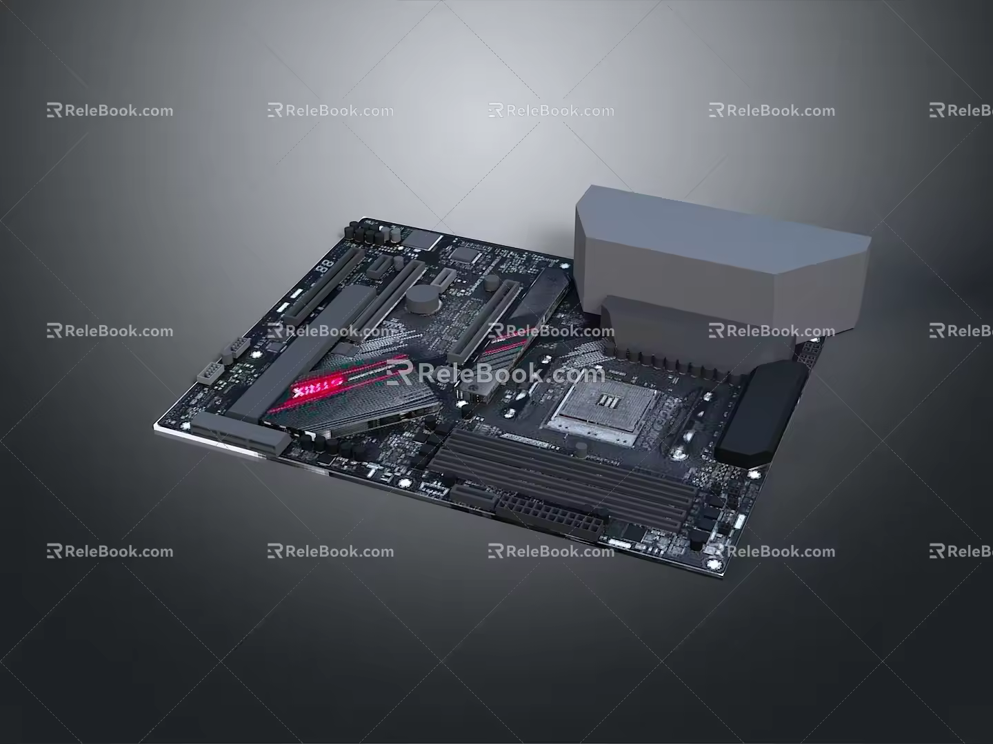 integrated circuit board circuit board integrated circuit integrated circuit integrated block electronic board electronic component electronic part chip 3d model