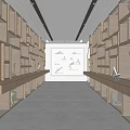 Spacious Bright Exhibition Hall With Neatly Arranged Wooden Display Cabinets And Exhibits
