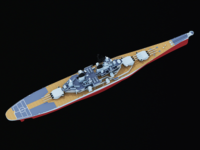 Modern battleship Iowa battleship 3d model