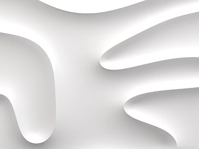 White Wavy 3D Background Wall With Smooth Surface And Light Reflection Effect 3d model