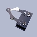 Mechanical Component With Black Silver Metal Structure Hinge And Bolts Mounting Plate 3d model