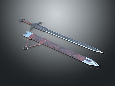 Officer Sword Long Sword Sheath Sword Samurai Sword Samurai Sword Accessories Soldier Sword Knight Sabre 3d model