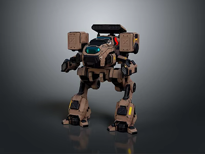 Brown Mechanical Robot Model Toy With Mech Style For Home Decor And Kids Play 3d model