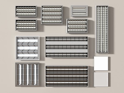 Modern Grille Lamp Embedded Grille Lamp Tube 3d model