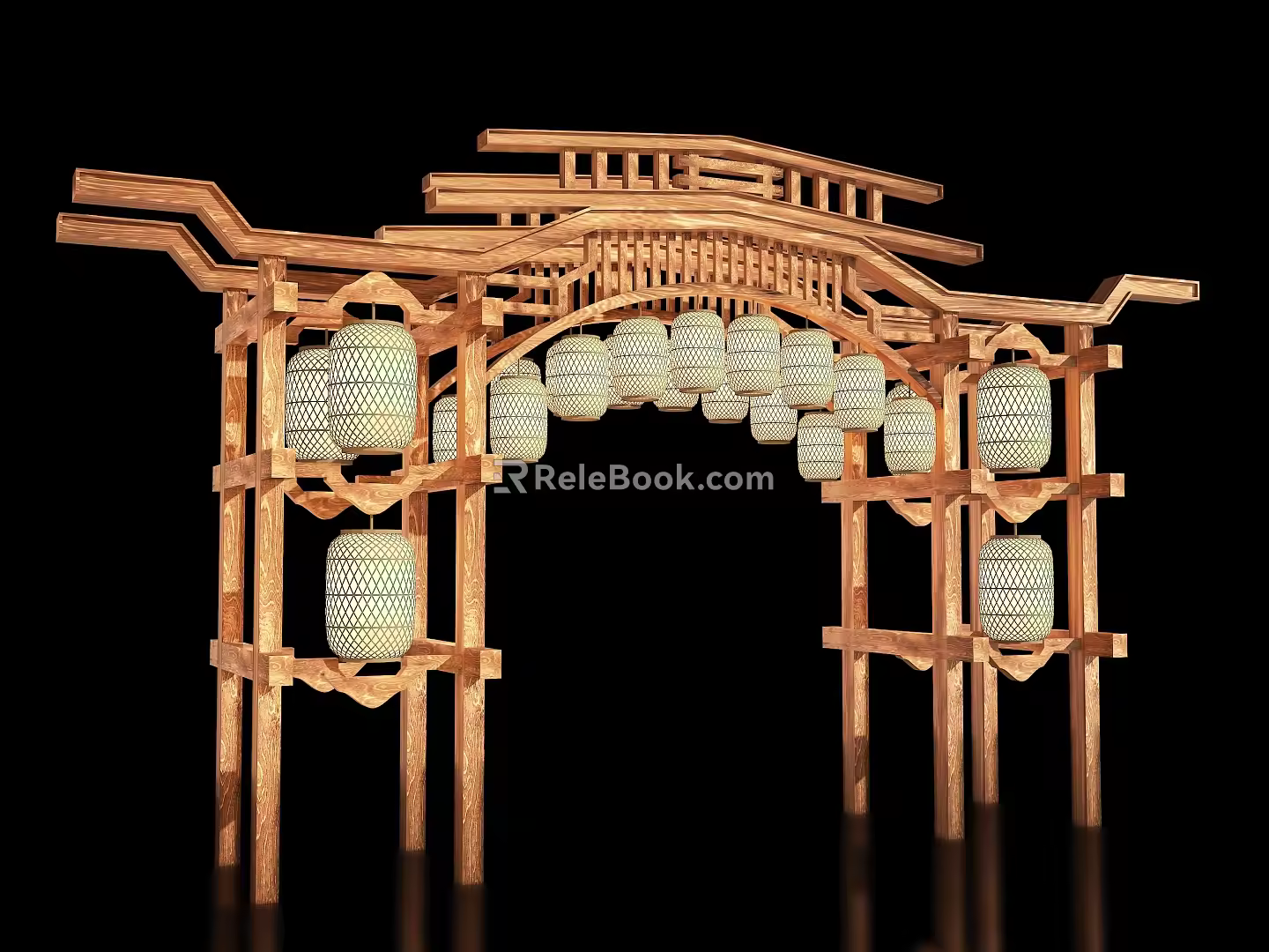 New Chinese style ancient building archway national tide entrance net red entrance meichen archway gate tower scenic spot gate national wind entrance 3d model