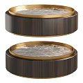 Modern Coffee Tables With Dark Wood Grain Frame Marble Top And Golden Accents