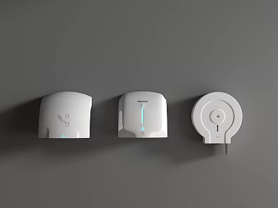 White Wall Mounted Automatic Sanitizer Dispensers With Induction And Indicator Lights 3d model