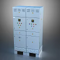 White Laboratory Furniture Cabinet With Multiple Control Panels And Doors