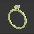Minimalist Gold Ring Accessory With Smooth Band And Square Cut Diamond Design 3d model