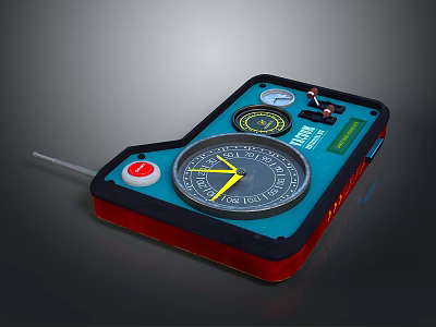Industrial Measuring Equipment Featuring Analog Gauges Red Buttons And Control Panel 3d model