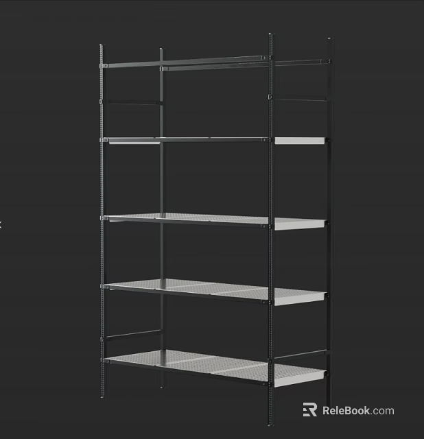 Metal Storage Shelving Unit With Multi Tier Open Design For Home Organization 3d model