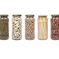 Glass Spice Jars With Mung Beans White Beans And Red Beans For Kitchen Storage