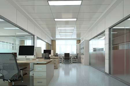 Modern office document room 3d model