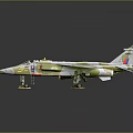 Detailed Military Fighter Jet On Ground With Landing Gear And Access Ladder