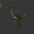 Vibrant Long Neck Dinosaur With Red And Green Coloration Standing On Gray Background