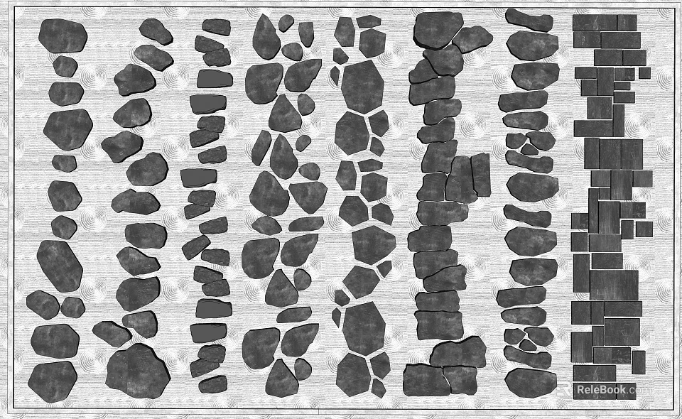 Creative Stepping Stones Patterns For Garden Landscape And Outdoor Pathway Design 3d model 