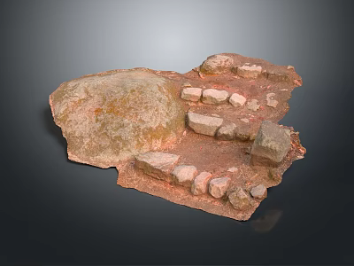 Natural Rocky Terrain With Irregular Rock Formations Scattered Stones And Uneven Surface 3d model