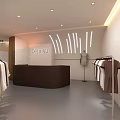 Modern Minimalist Clothing Store Interior With Display Racks Chairs Round Rug And Soft Lighting