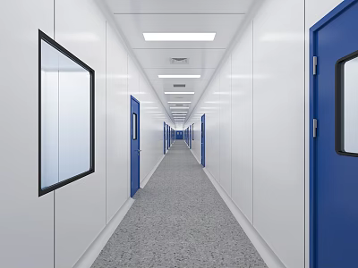 Modern corridor purification corridor 3d model