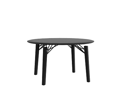 Black Round Coffee Table With Modern Sleek Design And Sturdy Legs For Living Room 3d model