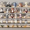Colorful Plush Stuffed Toys Collection With Various Animal Designs On Shelves