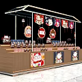 Commercial Equipment Retail Stall With Wooden Structure Cartoon Decorations And Product Displays