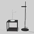 Modern Minimalist Lighting Combination With Table Lamp And Floor Lamp On Black Table 3d model