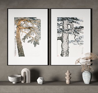 New Chinese Plant Painting Decorative Painting 3d model