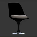 Modern Leisure Chair With Black Curved Backrest White Padded Seat And Round Base