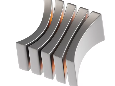 Industrial Equipment Featuring Multiple Curved Metal Blocks For Heavy Machinery 3d model