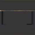 Unique Wooden Table With Resin Inlay And Modern Metal Legs For Home Living Room