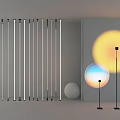 Modern Decorative Lights with Strip and Floor Lamps Featuring Circular Glowing and Gradient Color Effects
