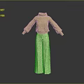 Stylish Yellow Turtleneck Sweater Paired With Beige Wide Leg Pants Outfit
