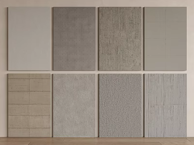 Various Textured Wall Panels with Neutral Tones and Diverse Patterns for Interior Design 3d model