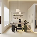 Modern Clothing Store Interior With Hanging Clothes Armchair Round Table And Decorative Painting