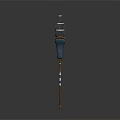 Wooden Long Handle Daily Use Item With Blue Cushion And Decorative Straps