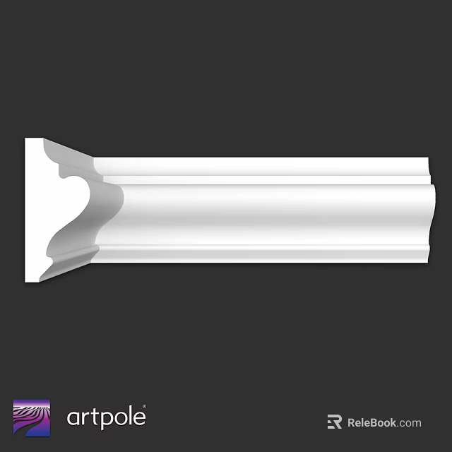 White Architectural Molding With Curved Details And Smooth Finish For Interior Decoration 3d model 
