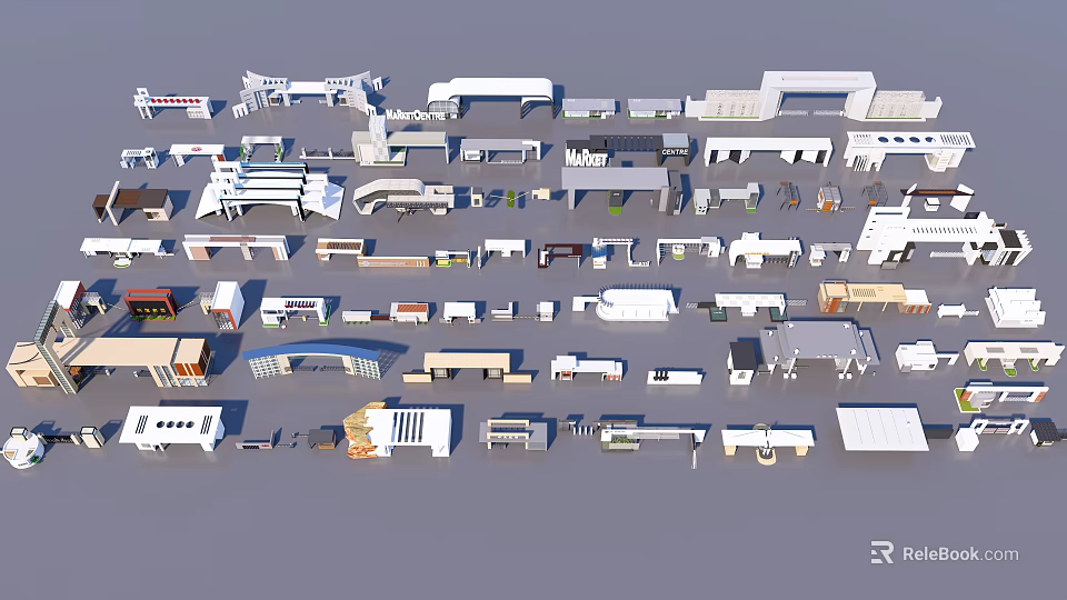 Various Entrance Gates Designs With Different Styles And Architectural Structures 3d model