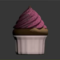 Delicious Cupcake With Pink Swirl Frosting Sprinkles And Brown Cake In Pink Paper Cup