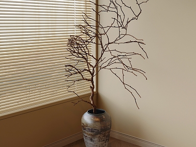 Dried Ornaments of Wind Pottery Pot model