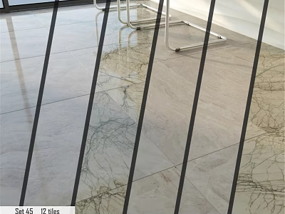 Sal 45 12 Tiles With Marble Pattern And Glossy Floor Surface 3d model